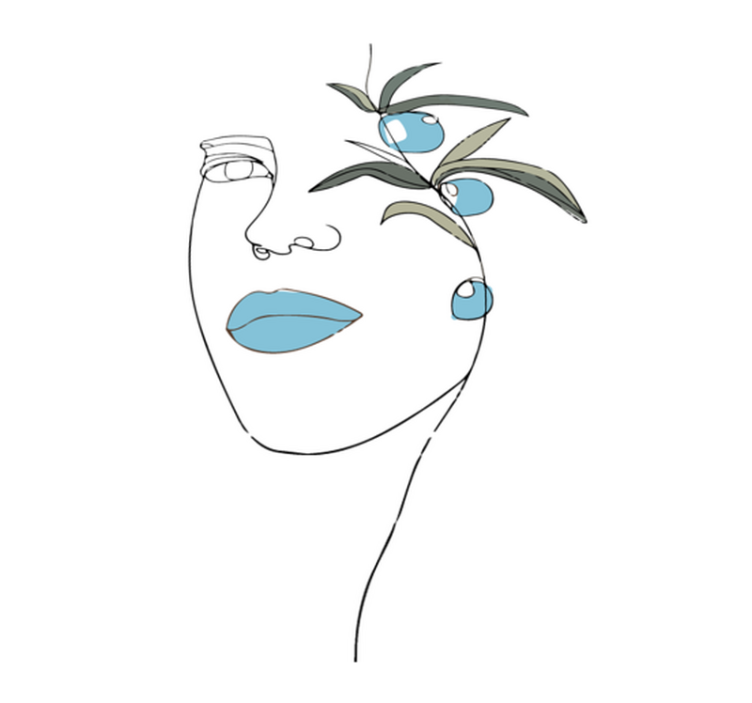 乙烯基花草地毯 花卉线条艺术 - TenStickers