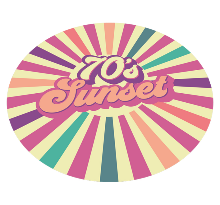 乙烯基地毯与短语 70 年代日落氛围 - TenStickers