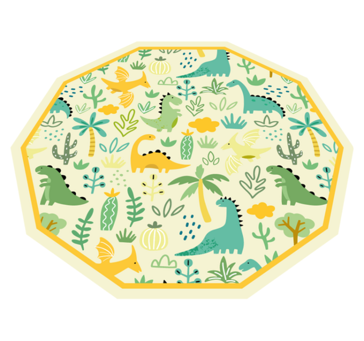 乙烯基地毯 恐龙六边形 - TenStickers