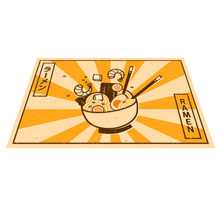 可爱的日本卡通食品厨房地砖 - TenStickers