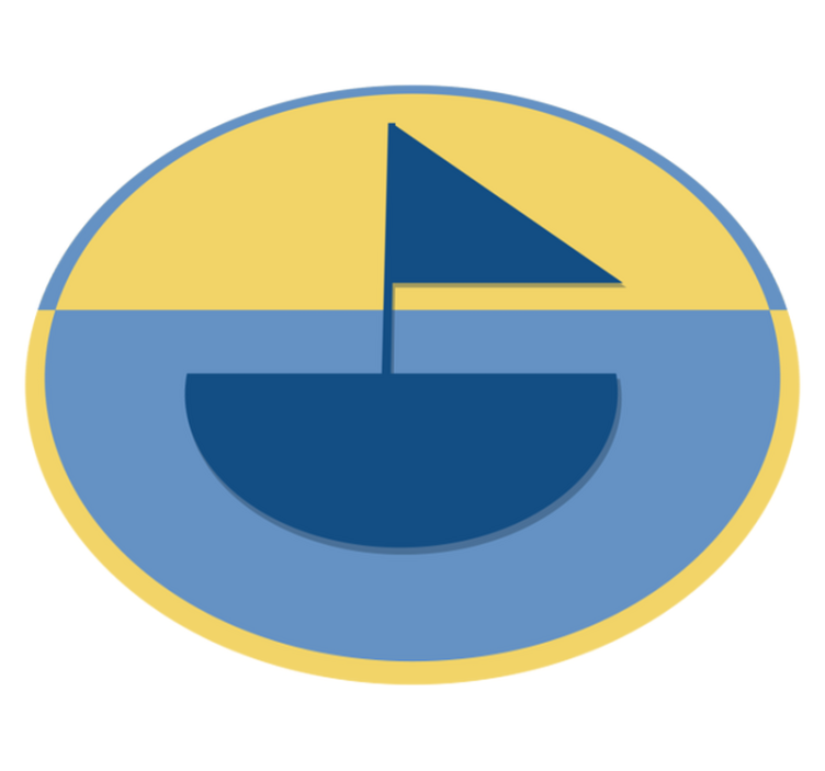 船和海滩自然乙烯基地毯 - TenStickers