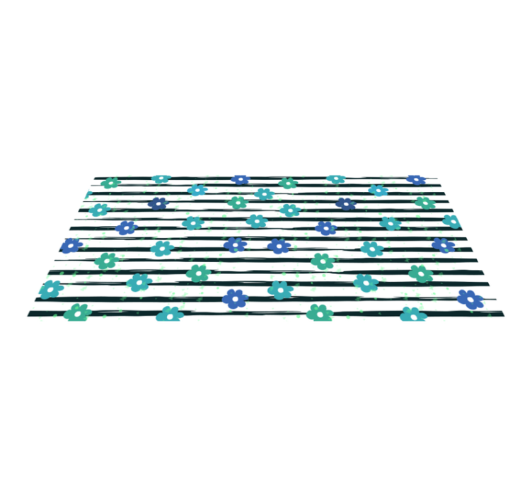 乙烯基厨房地毯 花卉条纹设计 - TenStickers