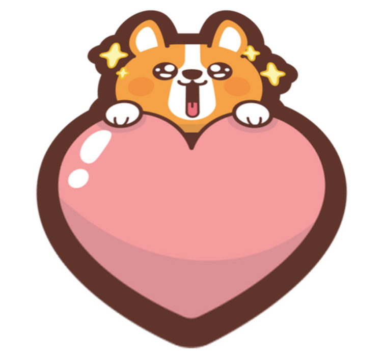 乙烯基地毯 柯基犬心脏图 - TenStickers