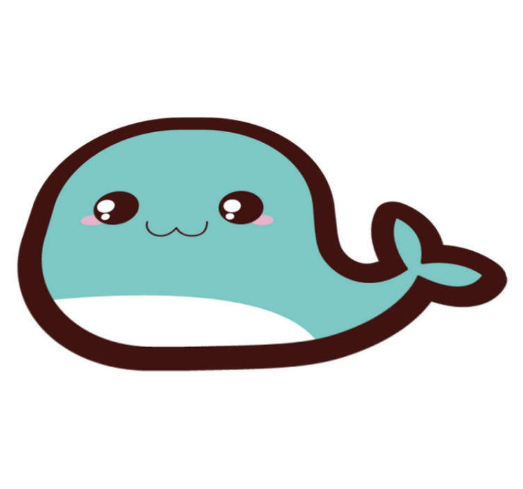 乙烯基地毯托儿所 可爱的鲸鱼插图 - TenStickers