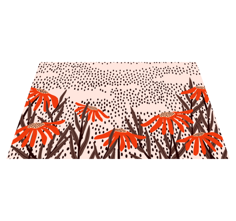 卧室乙烯基地毯花卉点缀的宁静 - TenStickers