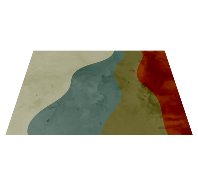 乙烯基地毯客厅抽象波浪图案 - TenStickers