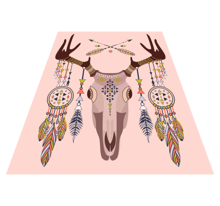 部落鹿头骨骷髅地毯 - TenStickers