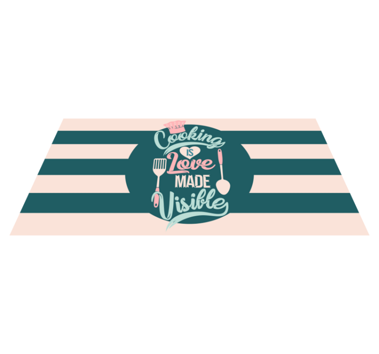 乙烯基厨房地毯，烹饪是爱的体现 - TenStickers