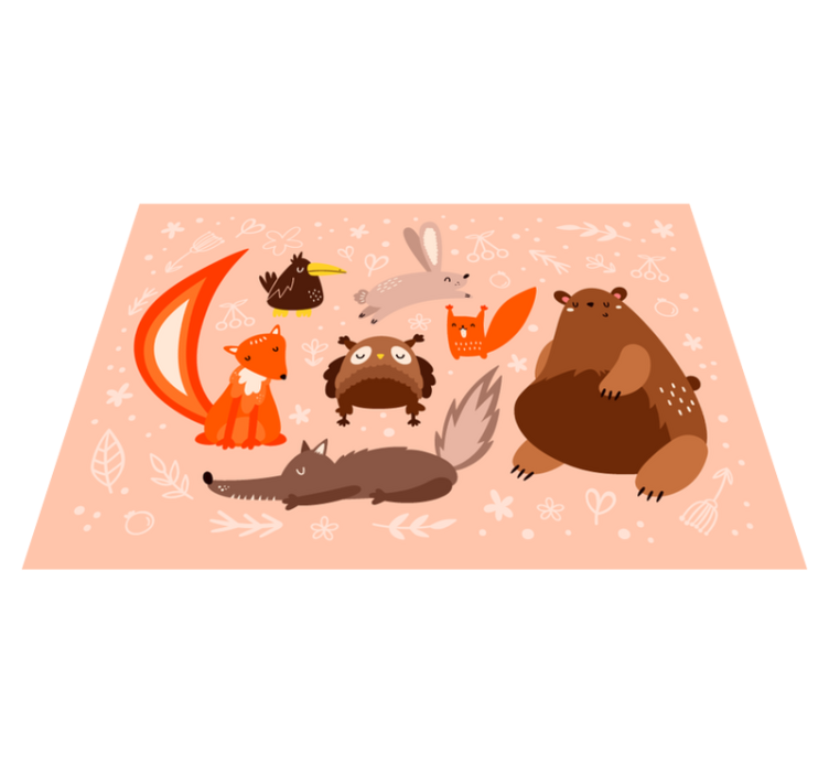 乙烯基地毯托儿所可爱动物伙伴 - TenStickers