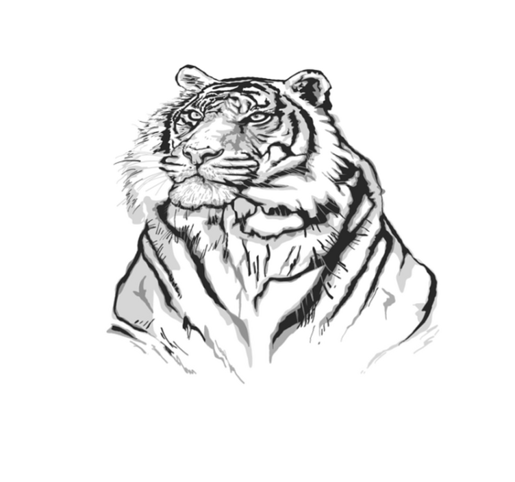 白虎脸动物乙烯基地毯 - TenStickers