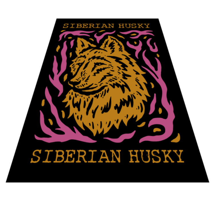 乙烯基地毯动物西伯利亚哈士奇肖像 - TenStickers