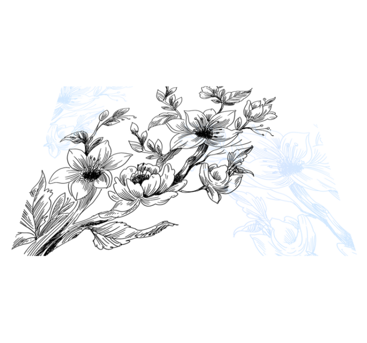 乙烯基花草地毯蓝色花朵概念 - TenStickers