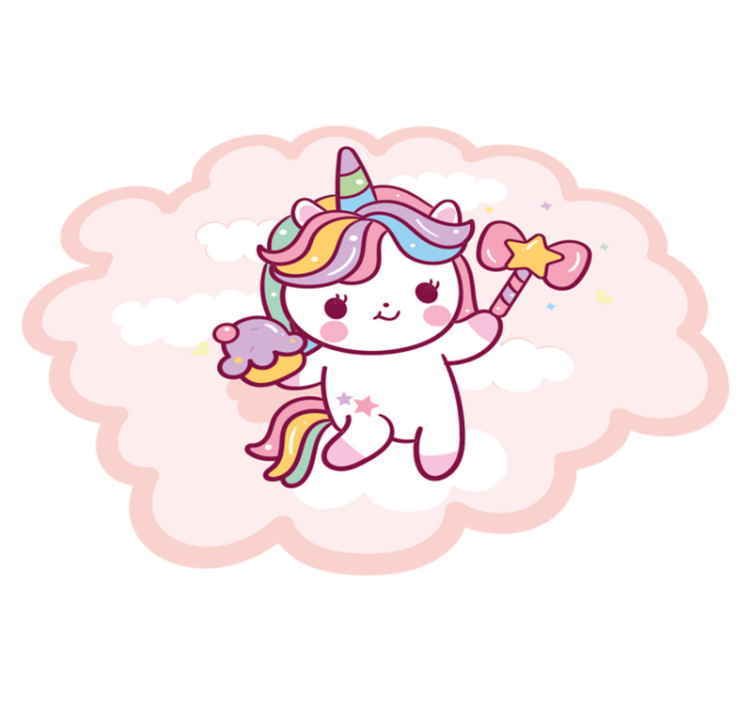 乙烯基地毯 儿童 宝宝独角兽与魔杖 - TenStickers
