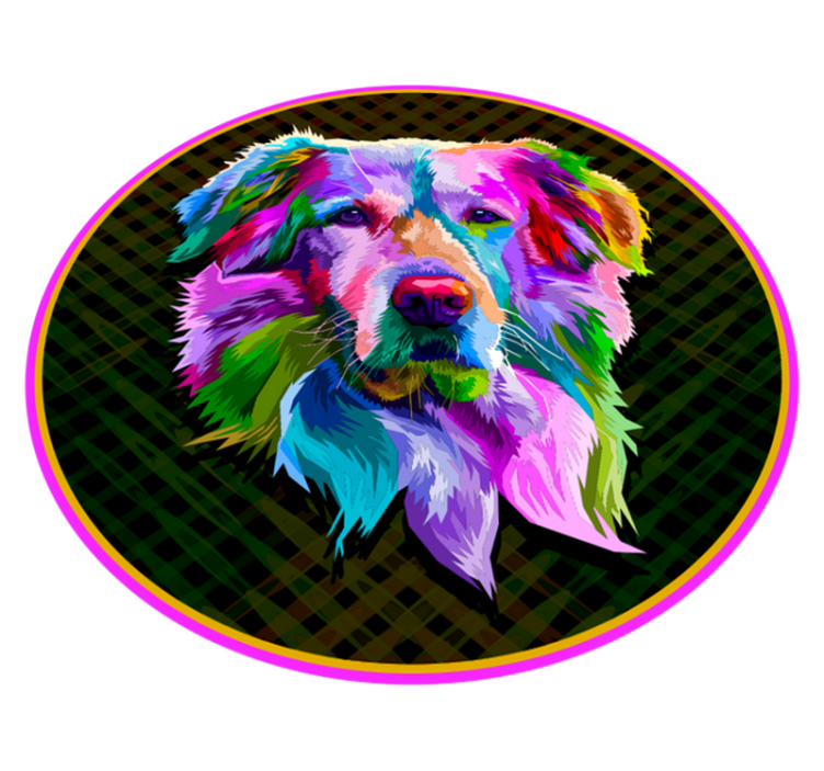 金毛寻回犬波普艺术动物地毯 - TenStickers