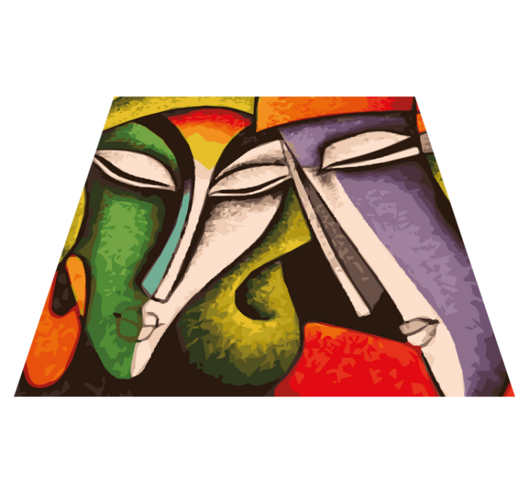 卧室乙烯基地毯生动抽象肖像 - TenStickers