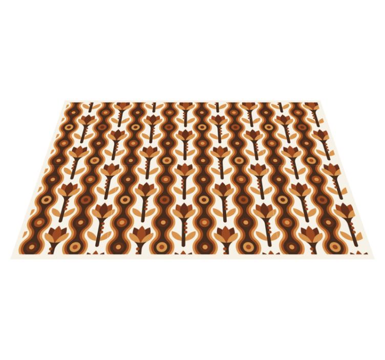 70年代流行布吉花复古地毯 - TenStickers