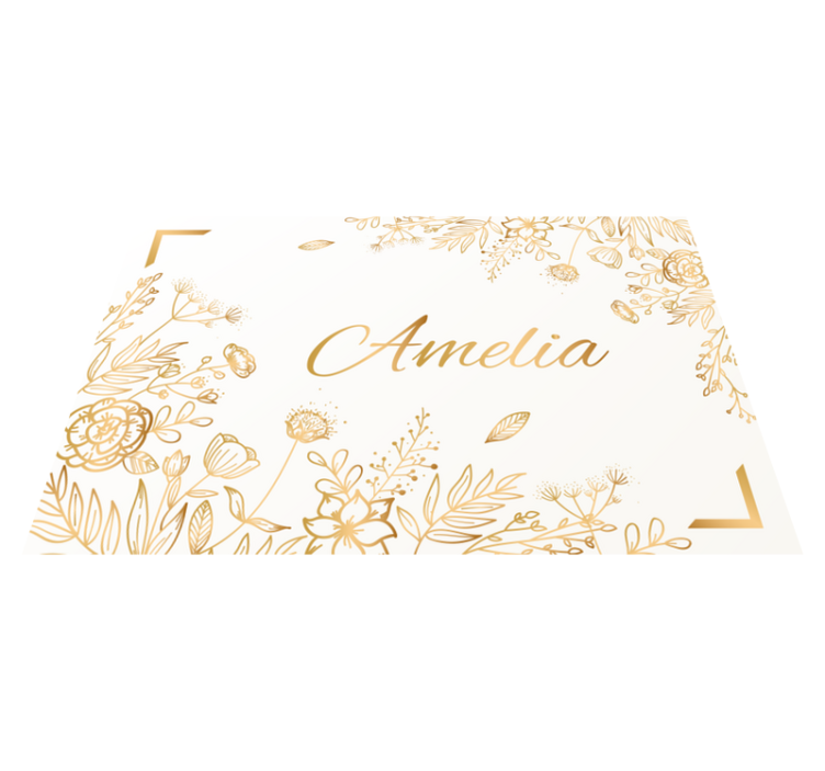 乙烯基地毯名称个性化花卉欢迎设计 - TenStickers