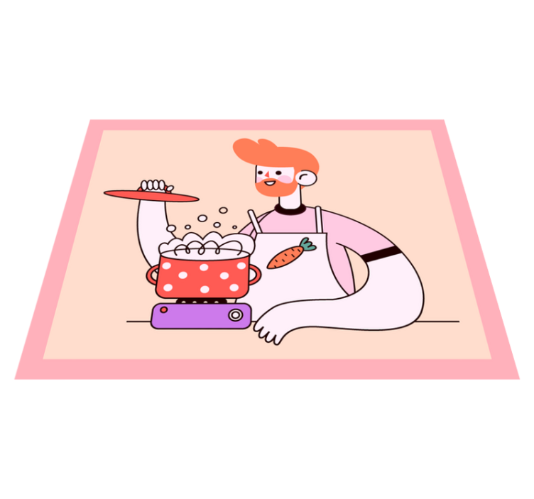 乙烯基厨房地毯红发男子烹饪 - TenStickers