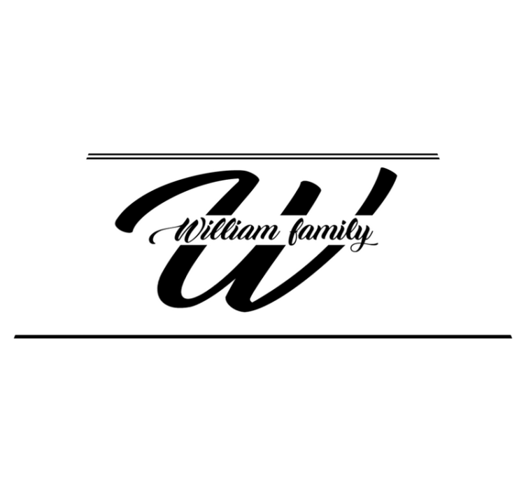 乙烯基地毯入口大厅家庭首字母与姓名 - TenStickers