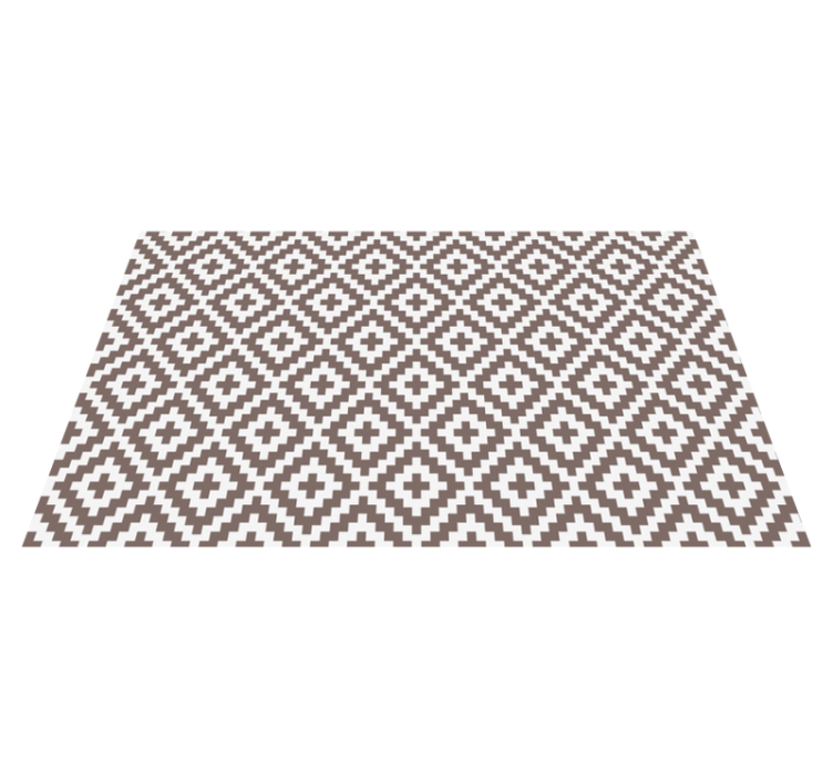 乙烯基厨房地毯几何灰色菱形图案 - TenStickers