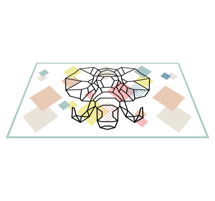 乙烯基地毯折纸大象头设计 - TenStickers