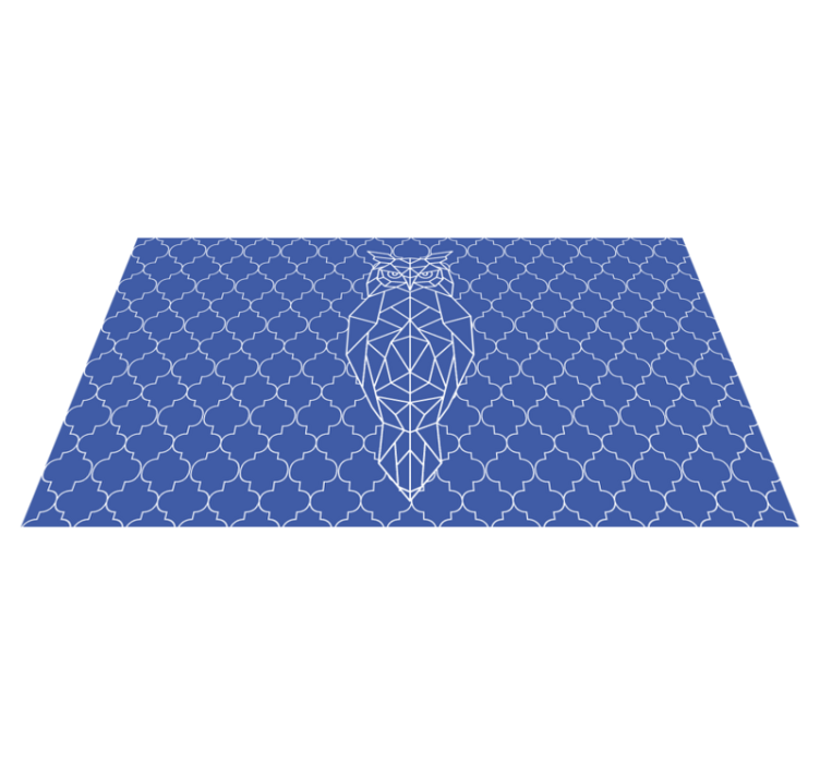 乙烯基地毯动物几何猫头鹰图案 - TenStickers