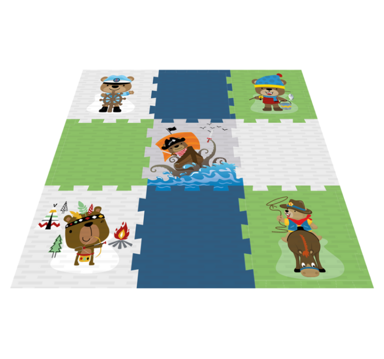 乙烯基地毯可爱熊熊冒险之旅 - TenStickers