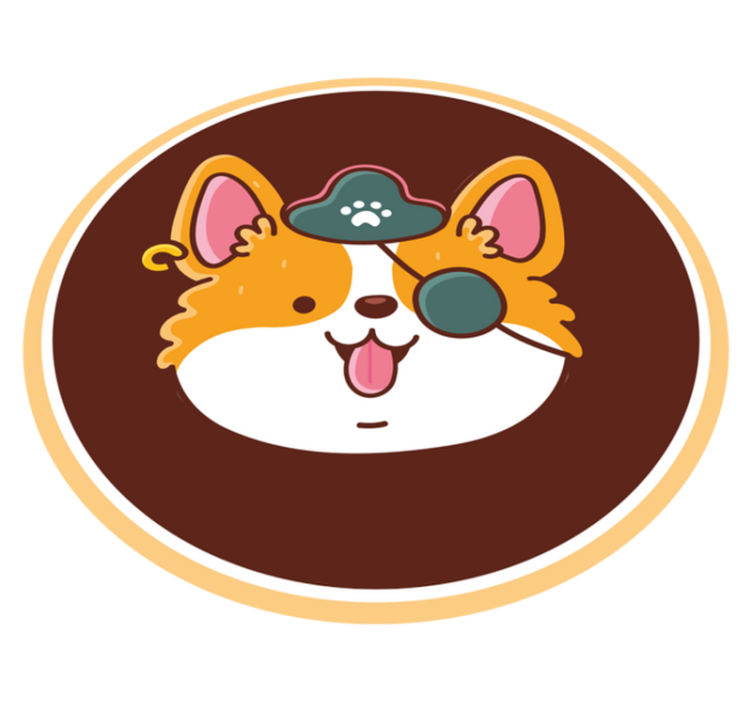 乙烯基地毯 corgi 船长徽章 - TenStickers