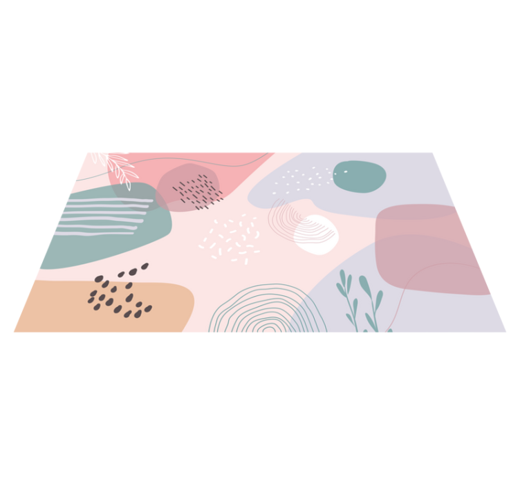 乙烯基地毯呈现抽象柔和形状 - TenStickers