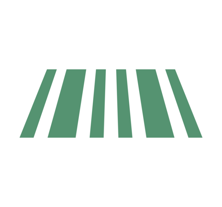 乙烯基地毯条纹绿色与白色条纹 - TenStickers