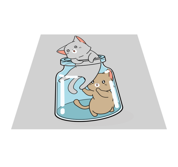 乙烯基地毯动物可爱猫咪罐 - TenStickers