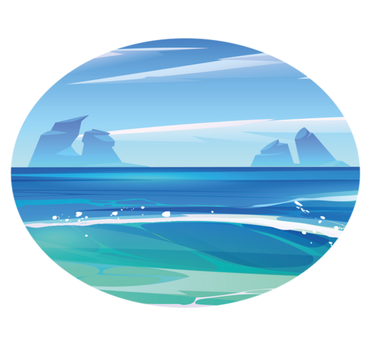 岩石和海洋卡通自然乙烯基地毯 - TenStickers