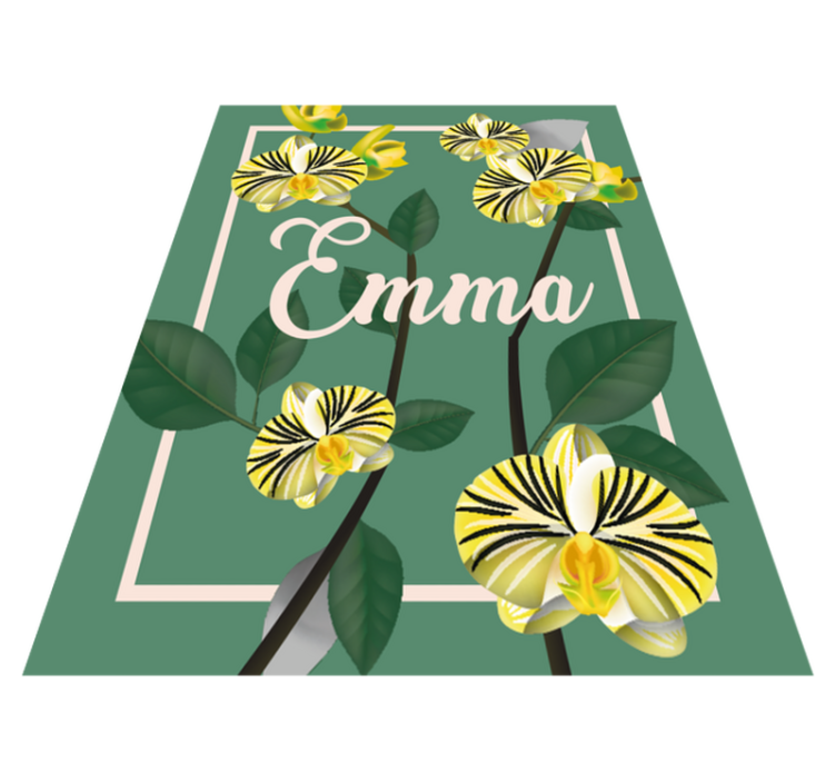 兰花个性化花卉乙烯地毯 - TenStickers