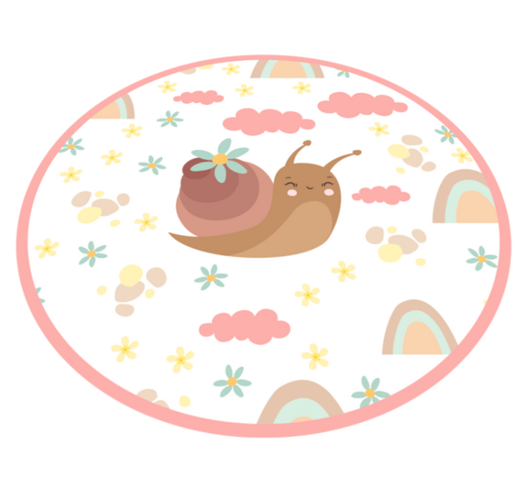 乙烯基地毯托儿所快乐蜗牛插图 - TenStickers