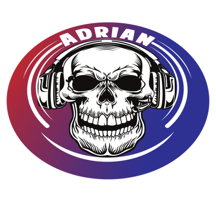 乙烯基地毯定制骷髅耳机 - TenStickers