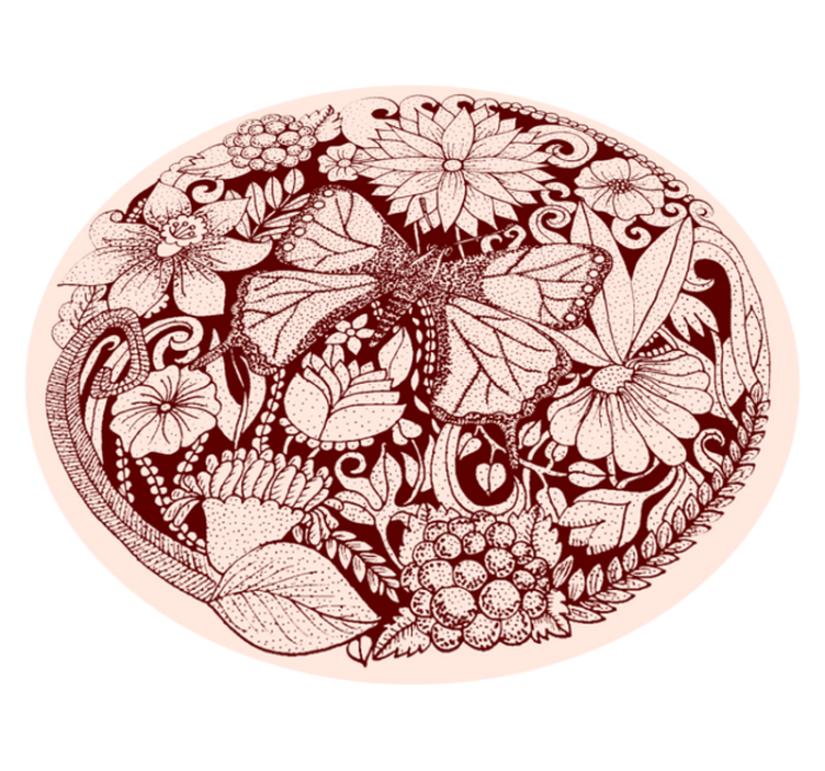 乙烯基花草地毯精致翅膀设计 - TenStickers