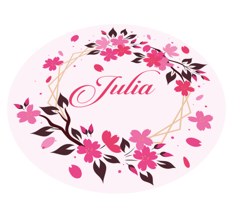 樱花与名称花卉地毯的圈子 - TenStickers