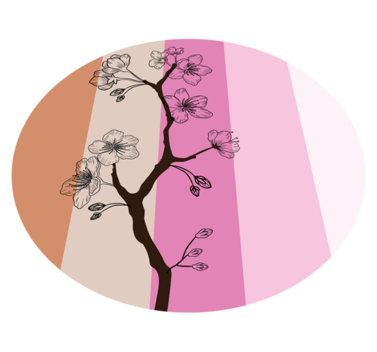 樱花条纹图案花卉地毯 - TenStickers