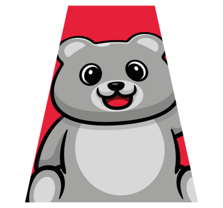 胖熊动物地毯的肖像 - TenStickers