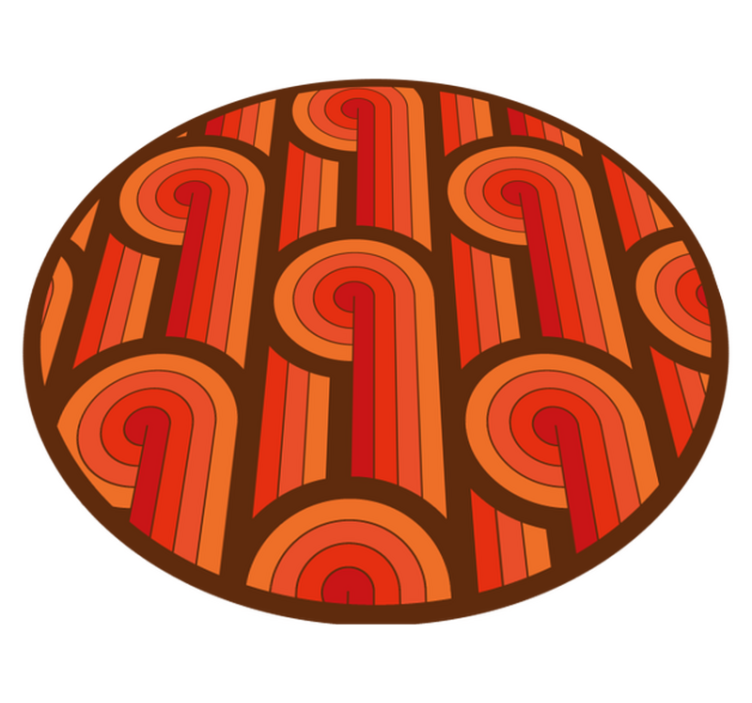 圆形乙烯基地毯复古圆形图案 - TenStickers