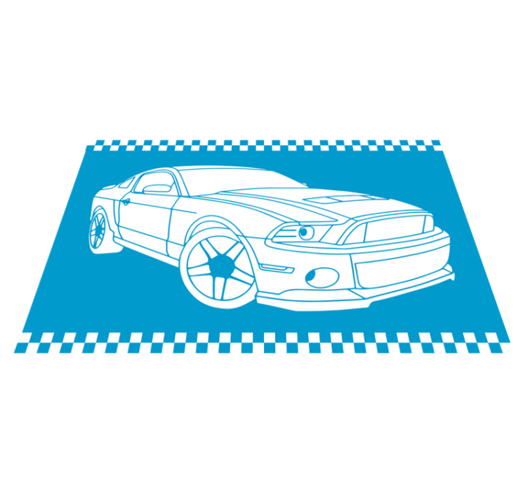 乙烯基地毯道路赛车轮廓 - TenStickers