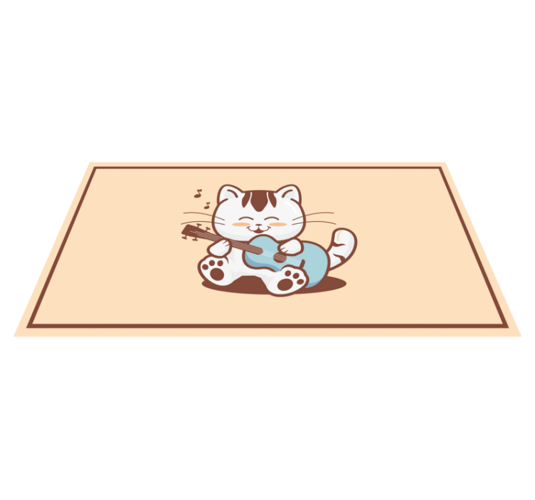 乙烯基地毯动物快乐猫咪音乐家 - TenStickers