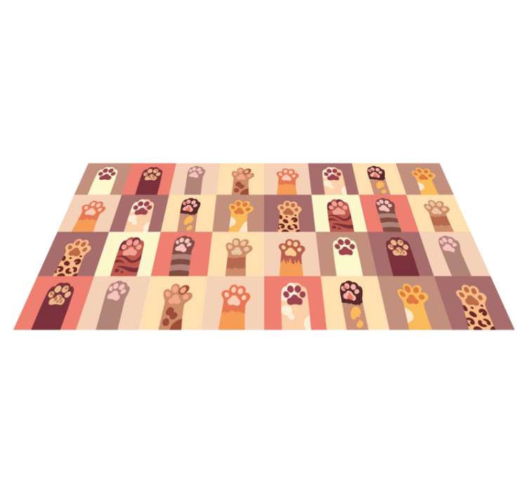 乙烯基地毯动物印花生动爪印 - TenStickers