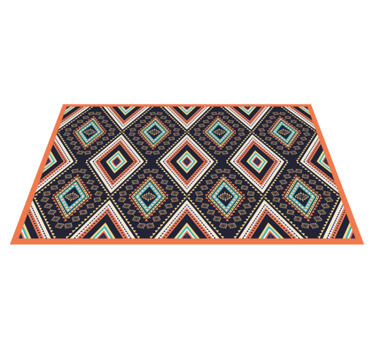 民族乙烯基地毯色彩斑斓的钻石图案 - TenStickers