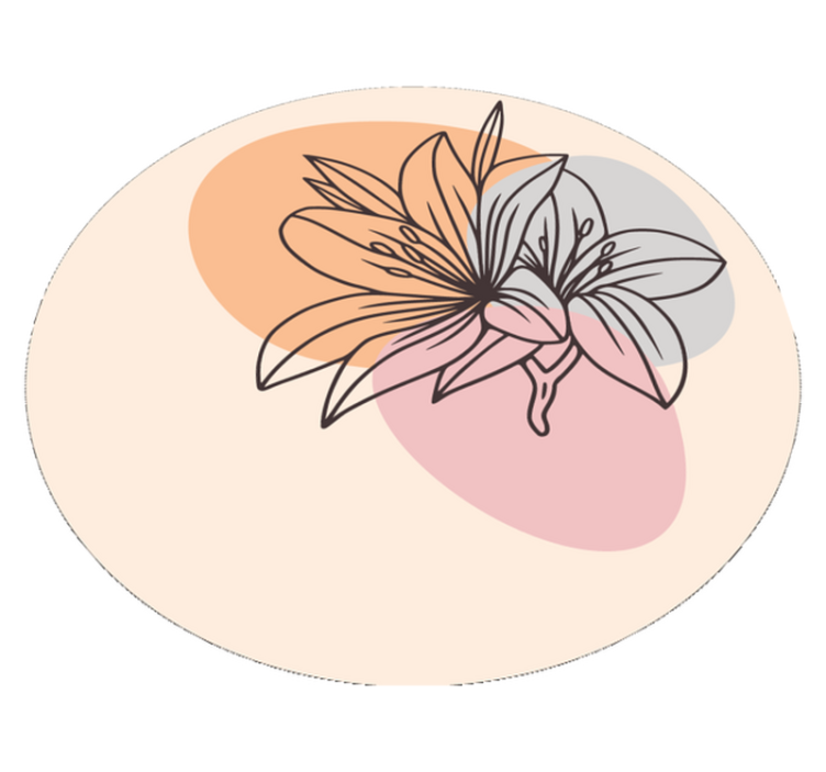 圆形乙烯基地毯百合花卉装饰 - TenStickers