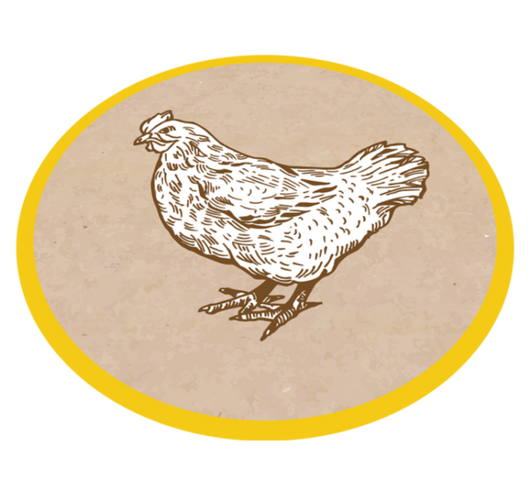 乙烯基地毯动物鸡的插图 - TenStickers