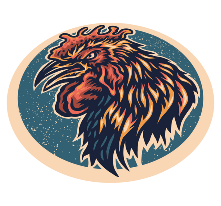 乙烯基地毯鸡头插图 - TenStickers