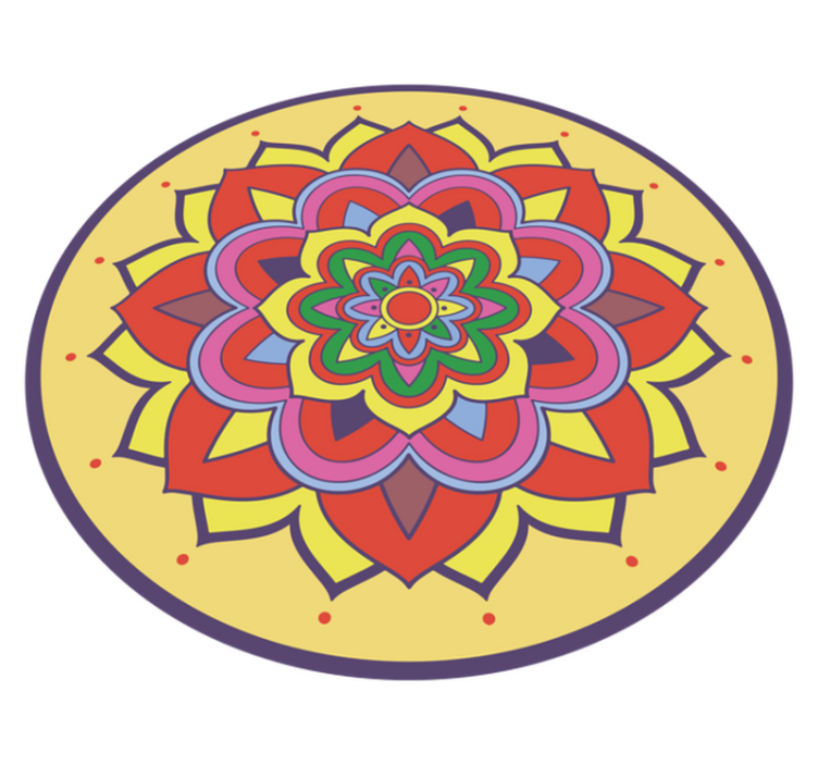 乙烯基地毯色彩斑斓的大花图案 - TenStickers