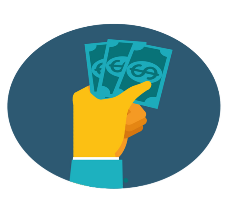 乙烯基地毯 手握现金 - TenStickers