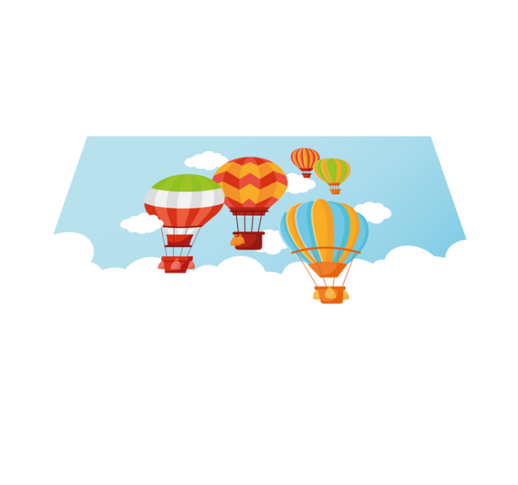 乙烯基地毯色彩缤纷的热气球 - TenStickers